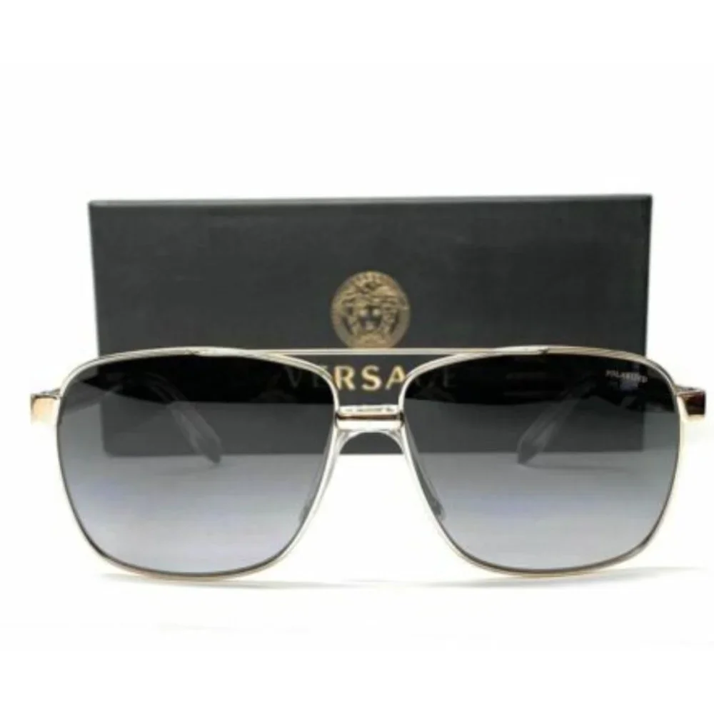 Versace Men's Gold and Grey Gradient Sunglasses!